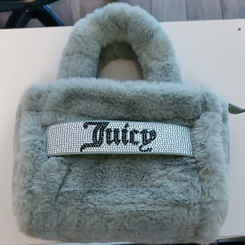 Juicy Couture Green Faux Fur Handbag